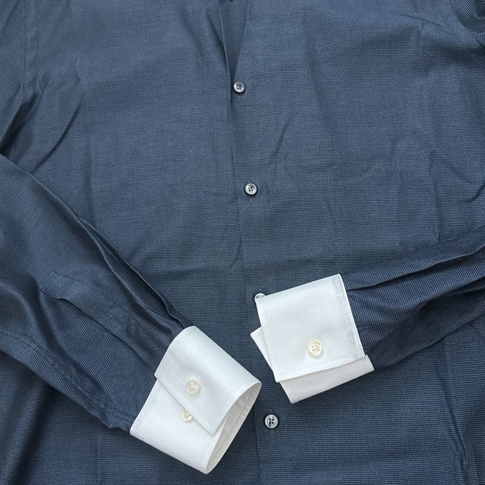Boss Men's Dress Shirts - Navy, Pink, and Blue Stripes - Picture 14 of 16